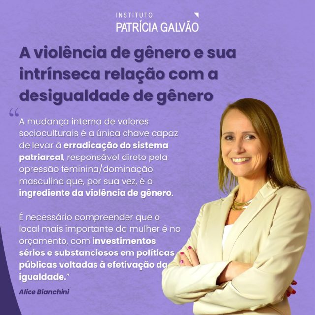 A violência de gênero está inserida na rotina das mulheres em todos os âmbitos, passando por discriminação, despeito, opressão, misoginia, hierarquização, ofensa e restrição de direitos.

Isso interfere radicalmente na qualidade e perspectiva de vida de todas elas, como afirma Alice Bianchini, doutora em Direito Penal e especialista em violência de gênero, que através deste artigo de opinião fala sobre as principais características de uma sociedade desigual para as mulheres e descreve o cenário ideal para a disseminação dessas e muitas outras formas de violência.

“Devemos lutar pelo fim das diferenças de gênero e, consequentemente, nos engajarmos pelo enfrentamento às violências contra as mulheres. Para tanto, faz-se necessário compreender o quanto a manutenção dos papeis de gênero (que prestigiam os homens, em detrimento das mulheres) impulsiona a desigualdade de gênero, constituindo o pano de fundo para a violência estrutural que vitimiza inúmeras mulheres seja no âmbito privado, seja no público.”

Gostou e quer ler o artigo completo? Acesse o site da Agência Patrícia Galvão.

Link na bio 📲

#InstitutoPatríciaGalvão #AgostoLilás #ViolênciaContraMulher #ViolênciaDeGenero #IgualdadeDeGenero #PelaVidaDasMulheres