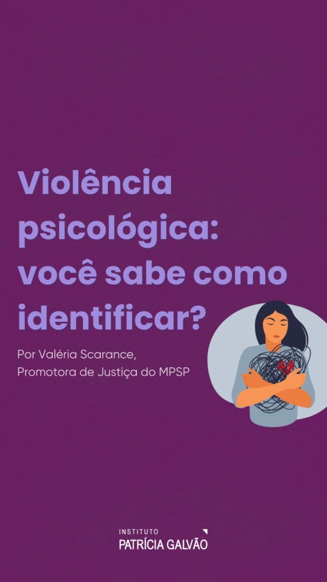 Dentre as muitas formas de violência contra a mulher, uma delas se manifesta de maneira sutil: a violência psicológica. Essa violência, através de palavras de desencorajamento e manipulação, corrói a autoestima, prejudica a saúde mental e, muitas vezes, altera o estilo e a qualidade de vida das vítimas.

Muitas mulheres que sofrem com esse tipo de violência não conseguem identificar claramente o que estão vivendo. Algumas se sentem culpadas, enquanto outras desconhecem que a violência psicológica é um crime previsto pela Lei Maria da Penha.

Para encerrar o mês de agosto, Valéria Scarance, Promotora de Justiça do Ministério Público de São Paulo (MPSP), esclarece os principais sinais dessa violência e como reconhecê-los, a fim de que as mulheres possam desenvolver mecanismos de defesa ao enfrentarem tais situações.

Denuncie toda e qualquer forma de violência contra as mulheres!

#InstitutoPatriciaGalvao #AgostoLilás #ViolênciaPsicologica #LeiMariaDaPenha #18LMP #ViolenciaContraAsMulheres #PelaVidaDasMulheres