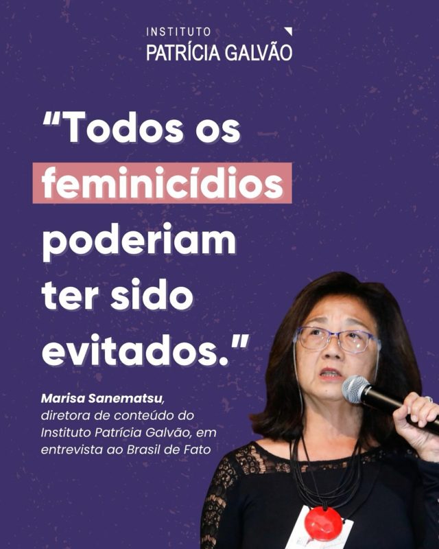 🥀 “Todos os feminicídios poderiam ter sido evitados.”

Essa é a declaração de Marisa Sanematsu, diretora de conteúdo do Instituto Patrícia Galvão, em entrevista ao Brasil de Fato. Ela fala sobre como o Estado falha em proteger as mulheres e como a sociedade também sofre as consequências.

Nos últimos dias, casos de feminicídio e tentativas de feminicídio têm ganhado repercussão, mostrando uma escalada preocupante da violência contra as mulheres. Trazer esse tema cada vez mais para o debate é essencial para que possamos enfrentar essas violências de forma efetiva.

De acordo com a diretora, o processo de saída de uma mulher de dentro de uma relação violenta não é fácil, necessita de suporte psicológico, social, de segurança, e principalmente, que a vítima não se sinta sozinha:

“Ela não consegue sair da situação de violência sozinha. Ela precisa do apoio do Estado e da sociedade”, afirma. 

No bate-papo, Marisa também destaca a falta e a baixa qualidade de serviços de apoio às mulheres em situação de violência, o papel da mídia ao noticiar casos de feminicídio e o impacto de políticas públicas insuficientes.

Quer saber mais sobre o tema? Assista à entrevista completa no canal do YouTube do Brasil de Fato (link na bio 🔗).

#InstitutoPatríciaGalvão #Feminicídio #TentativaDeFeminicídio #ViolênciaContraMulheres #PelaVidaDasMulheres