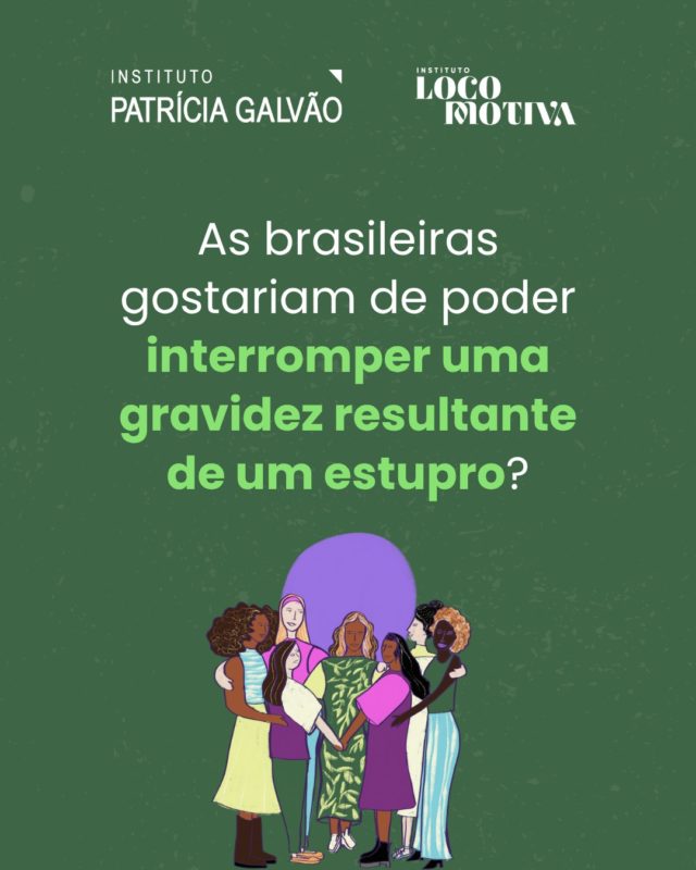 As brasileiras gostariam de poder interromper uma gravidez resultante
de um estupro? 🤔

De acordo com dados da pesquisa “Percepções sobre direitos de meninas e mulheres grávidas pós-estupro”, realizado pelo Instituto Patrícia Galvão em parceria com o @ilocomotiva, 3 em cada 10 brasileiros que conhecem vítimas de estupro afirmam que a vítima engravidou.

Mesmo diante de tantas barreiras para acessar o aborto legal no Brasil, 7 em cada 10 mulheres afirmam que gostariam de ter o direito de interromper uma gestação decorrente de uma violência sexual. E mais da metade diz que optaria por interromper a gravidez caso passasse por essa situação.

Meninas e mulheres precisam ter o direito de decidir! É pela vida das mulheres!

🔗 Acesse esses e outros dados da pesquisa em agenciapatriciagalvao.org.br 

#InstitutoPatríciaGalvão #InstitutoLocomotiva #Estupro #EstuproDeVulnerável #ViolênciaSexual #AbortoLegaleSeguro #DireitosSexuaiseReprodutivos #DireitosHumanos