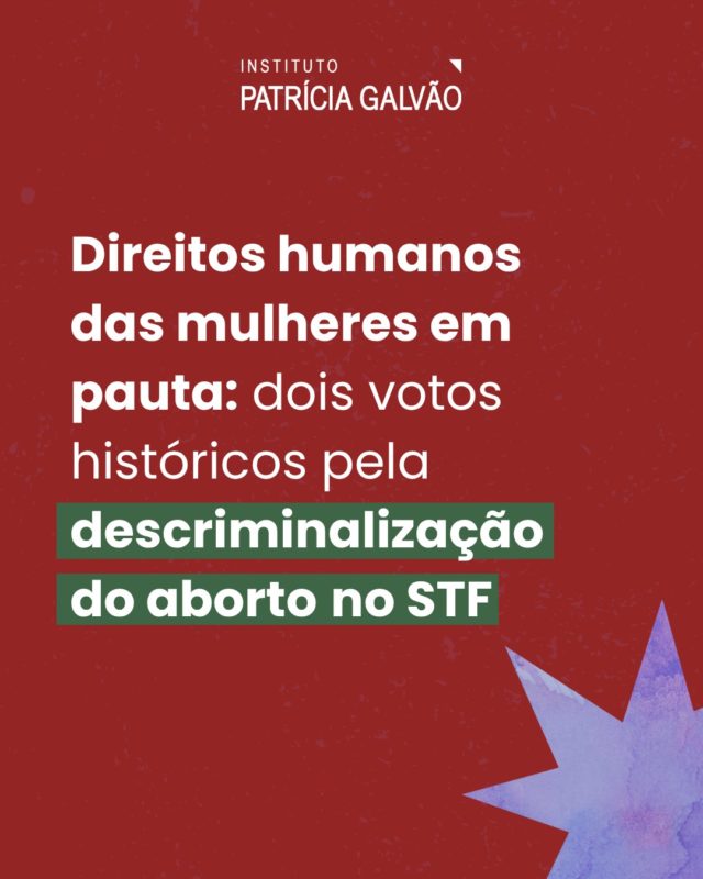 👀🌿Como anda o debate sobre o aborto no STF?

A discussão sobre a interrupção da gestação voltou ao Supremo Tribunal Federal (STF) com a ADPF 442, que pede a descriminalização do procedimento até a 12ª semana de gestação.

Ministros como Luís Roberto Barroso e Rosa Weber já votaram a favor, defendendo que mulheres têm o direito de decidir e que a criminalização viola direitos fundamentais, afetando principalmente as mais vulneráveis. 

Compartilhe este carrossel e ajude a levar essa informação ainda mais longe!

#InstitutoPatríciaGalvão #ADPF442 #Aborto #AbortoLegaleSeguro #DireitosSexuaiseReprodutivos #DireitosHumanos #DireitoDasMulheres #STF