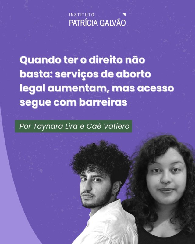 O Mapa do Aborto Legal 2025 produzido pela @artigo19 revela um problema que começa muito antes da porta do hospital: a falta de transparência nas informações públicas sobre onde o aborto legal é oferecido no Brasil.

Mesmo com o direito garantido em casos de estupro, risco de vida da pessoa gestante e anencefalia fetal, muitas pessoas não conseguem acessar o serviço porque simplesmente não sabem onde buscar atendimento.

Em artigo inédito publicado pela Agência Patrícia Galvão, Taynara Lira e Caê Vatiero, assessores na equipe de Proteção e Participação Democrática da Artigo 19, destacam: “Os obstáculos para acessar o procedimento começam muito antes da porta de entrada do hospital. O estigma, preconceito, o moralismo e o avanço do conservadorismo são elementos que ajudam a explicar esse cenário, mas há uma barreira anterior que impede que quem precisa acessar o serviço saiba onde buscá-lo: a falta de transparência pública em saúde.”

👉 Entenda os achados, os impactos e a importância da nova metodologia no artigo completo disponível na Agência Patrícia Galvão (link na bio!)

🔗 Acesse também o Mapa do Aborto Legal: www.mapaabortolegal.org

#InstitutoPatríciaGalvão #MapaDoAbortoLegal #Aborto #AbortoLegaleSeguro #DireitosSexuaiseReprodutivos #DireitosHumanos #DireitodeMeninaseMulheres #AcessoàInformação #SaúdedasMulheres #ARTIGO19