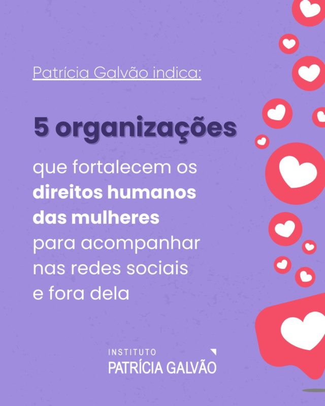 ✨ 5 organizações que movem a luta pelos direitos das mulheres!

Em diálogo com a defesa dos direitos humanos e o enfrentamento à violência contra as mulheres, reunimos a indicação de cinco organizações dedicadas à garantia e à proteção dos direitos das mulheres.

CEPIA, Geledés, Instituto Odara, ONU Mulheres e Themis são exemplos potentes do trabalho essencial realizado diariamente pela garantia de direitos e pela igualdade de gênero. 

Tem outras organizações para indicar? Conta pra gente nos comentários e vamos ampliar essa rede junt@s!

#InstitutoPatríciaGalvão #DireitosHumanos #DireitosDasMulheres #Feminismo #IgualdadeDeGênero #OrganizaçõesFeministas #Ativismo #BemViver #PelaVidaDasMulheres