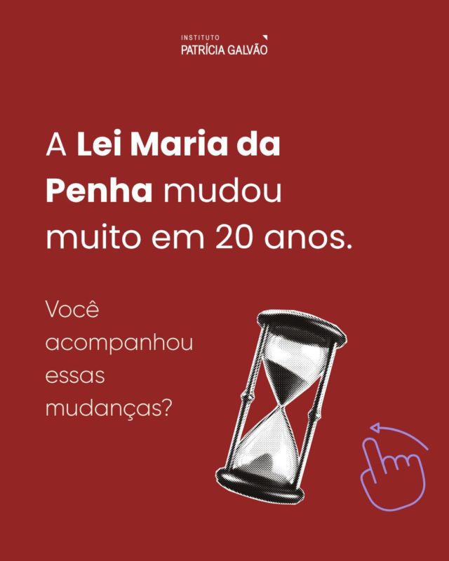 Há 20 anos, a Lei Maria da Penha transformou a forma como o Brasil enfrenta a violência doméstica e familiar contra as mulheres!

Ao longo dessas duas décadas, a legislação foi sendo fortalecida para responder a novas formas de violência, ampliar direitos, tornar as medidas protetivas mais eficazes e responsabilizar os agressores.

Da criminalização da violência psicológica ao reconhecimento da violência vicária, passando pelo fortalecimento das medidas protetivas e pela ampliação da assistência às vítimas, cada avanço representa uma conquista construída pela luta de mulheres e de quem defende seus direitos.

➡️ Neste carrossel, reunimos algumas das principais mudanças que marcaram a evolução da Lei Maria da Penha ao longo desses 20 anos.

#InstitutoPatríciaGalvão #LeiMariaDaPenha #20AnosLeiMariaDaPenha  #ViolênciaContraAMulher #DireitosDasMulheres