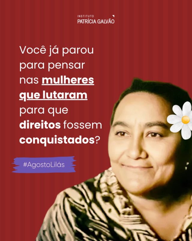 💜 Agosto Lilás | 12 de agosto: Dia de Luta contra a Violência no Campo e Dia Nacional dos Direitos Humanos!

Há 43 anos, Margarida Maria Alves era assassinada por lutar para que trabalhadoras e trabalhadores do campo tivessem seus direitos respeitados!

Sua trajetória nos lembra que direitos não são concessões: são resultado de muitas lutas e precisam ser defendidos todos os dias.

Margarida se tornou símbolo da resistência das mulheres do campo e inspira, até hoje, a luta de milhares de trabalhadoras rurais.

Compartilhe para que este conteúdo chegue ainda mais longe! 

#InstitutoPatríciaGalvão #ViolênciaContraMulher #MargaridaAlves #DireitosHumanos