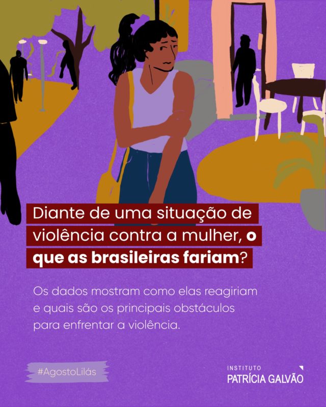 💜 Agosto Lilás | Como as mulheres brasileiras reagiriam diante de uma situação de violência? E elas sabem onde buscar ajuda?

A pesquisa “20 anos da Lei Maria da Penha: percepção da sociedade brasileira”, realizada pelos Institutos Patrícia Galvão e Locomotiva, com apoio da Uber, mostra que 70% das mulheres chamariam a polícia ou acionariam as autoridades ao presenciarem um homem agredindo uma mulher.

Mas, para elas, ainda existem obstáculos importantes no enfrentamento à violência: o medo de denunciar (68%) e a impunidade dos agressores (56%) estão entre os principais.

No carrossel, reunimos esses e outros dados sobre como as mulheres percebem a violência, os canais de apoio e os desafios para enfrentá-la.

📲 Acesse a pesquisa completa no site da Agência Patrícia Galvão (link na bio!)

#InstitutoPatríciaGalvão #ViolênciaContraMulher #LeiMariaDaPenha #PelaVidaDasMulheres