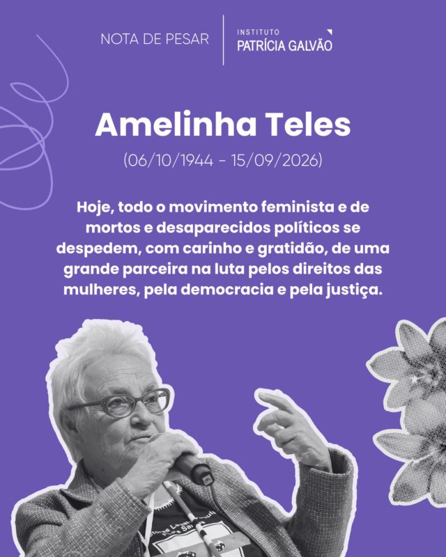 Maria Amélia de Almeida Teles, a nossa querida Amelinha, dedicou uma vida inteira à luta por direitos, à defesa da democracia e à construção de uma sociedade mais justa e livre.

Presa e torturada durante a ditadura militar, transformou a própria experiência de violência política em força para lutar por memória, verdade e justiça. E, ao longo de sua trajetória, tornou-se uma das grandes referências do feminismo brasileiro.

Fundadora da União de Mulheres de São Paulo, Amelinha também foi uma das vozes fundamentais na luta contra a violência contra as mulheres e pela ampliação de seus direitos. Sua atuação inspirou gerações de mulheres a se organizarem, ocuparem espaços e transformarem suas comunidades.

Amelinha nos deixa aos 81 anos, mas uma mulher como ela não cabe em uma despedida. Sua história, suas lutas e seu compromisso com a liberdade permanecem vivos em todas as pessoas e movimentos que ela ajudou a fortalecer.

Obrigada, Amelinha, por nos mostrar que a luta pode ser firme sem perder a ternura. E que uma vida dedicada à liberdade nunca termina em si mesma: ela se multiplica.

🖤 Leia a nota completa no site da Agência Patrícia Galvão (link na bio!)